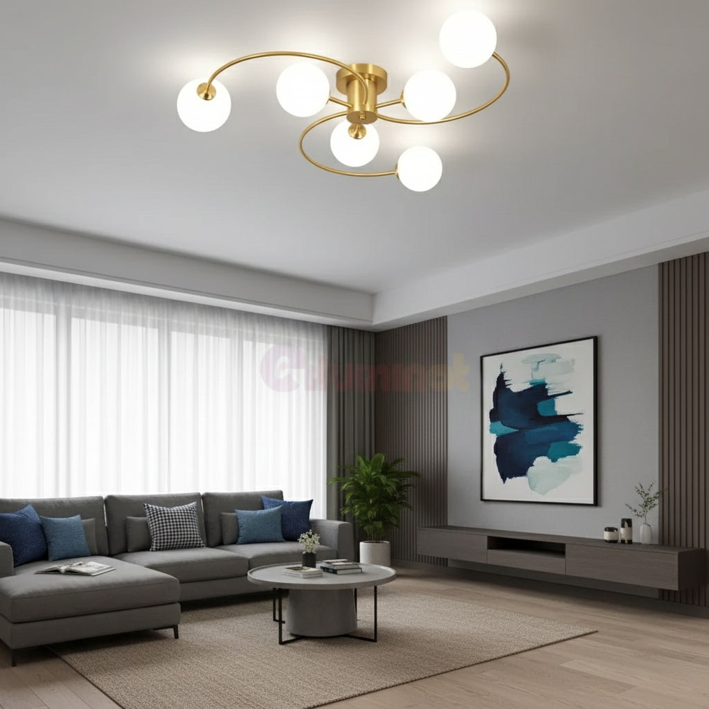 Lustra Abajur MAT Golden Half Galaxy