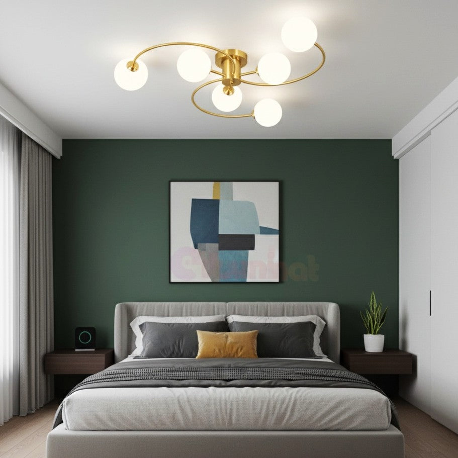 Lustra Abajur MAT Golden Half Galaxy