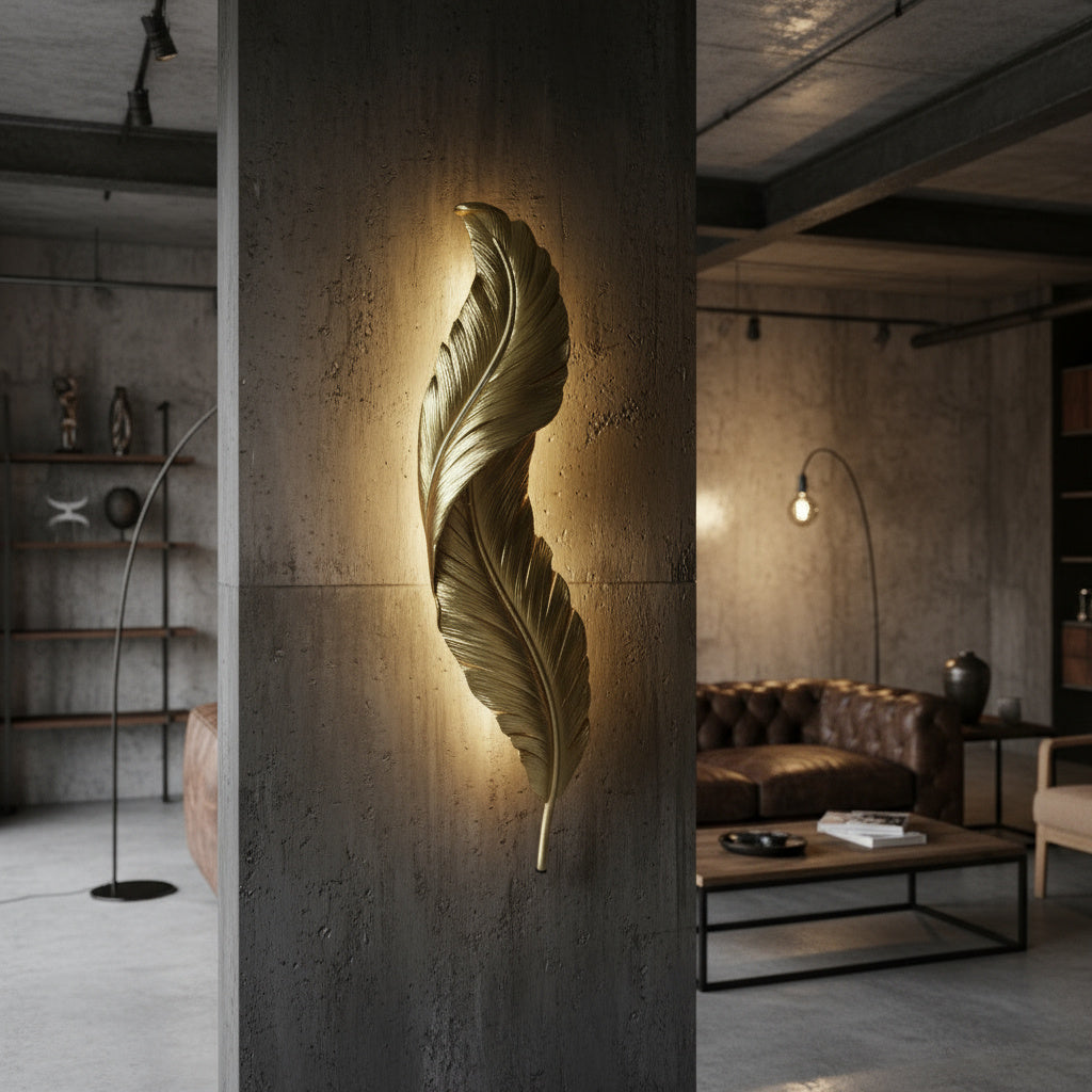 Aplica LED GOLD Luxury Feather 25W 63CM