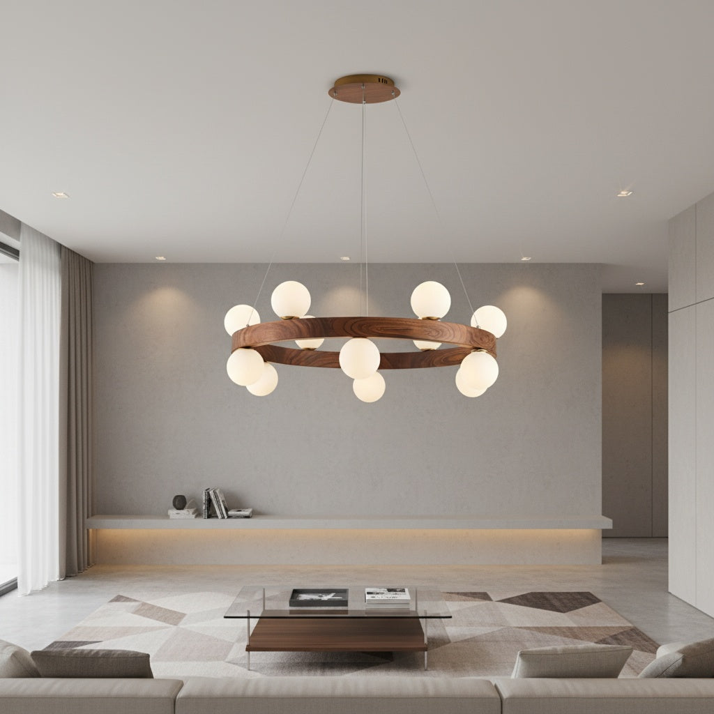 Lustra LED Abajur ZAVI 12xG9 Wood