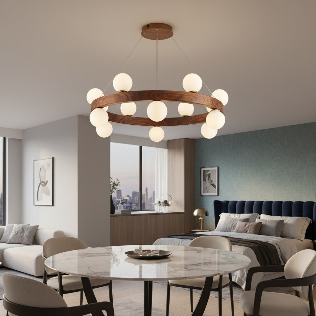 Lustra LED Abajur ZAVI 12xG9 Wood