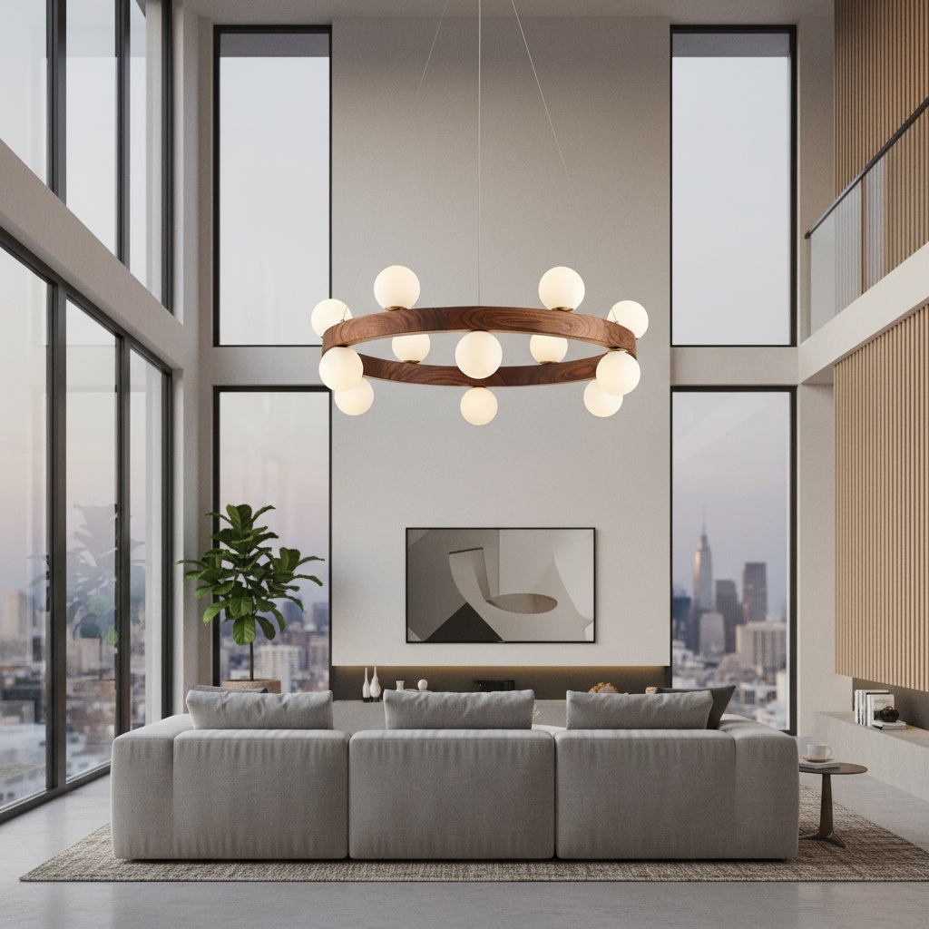 Lustra LED Abajur ZAVI 12xG9 Wood