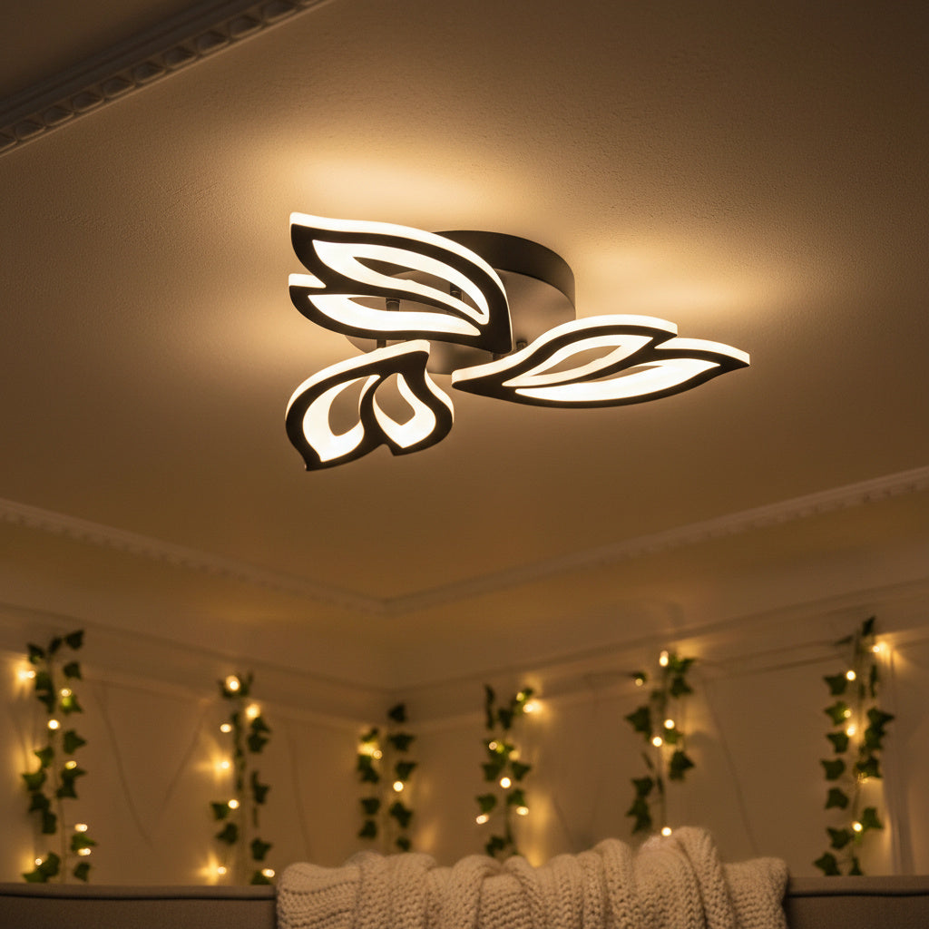 Lustra LED Mini Anemone Black Echivalent 300W Telecomanda