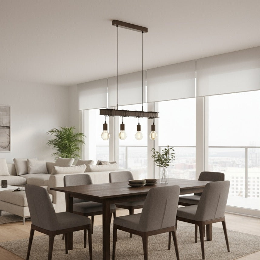 Lustra Vintage Brown TOWNSHEND 4 EGLO