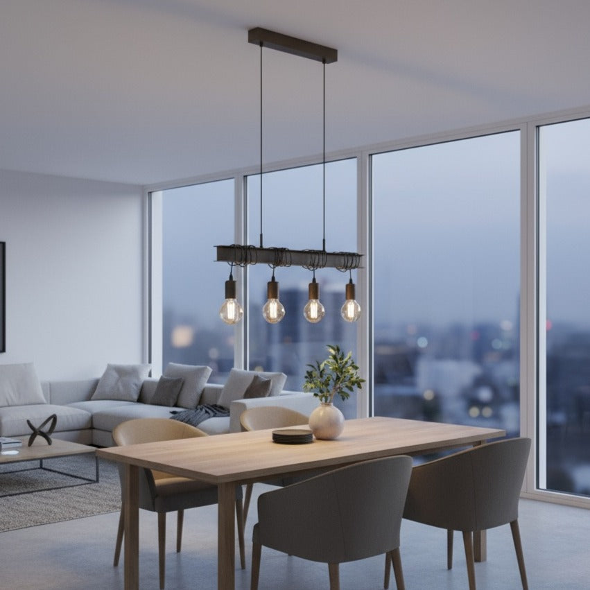 Lustra Vintage Brown TOWNSHEND 4 EGLO