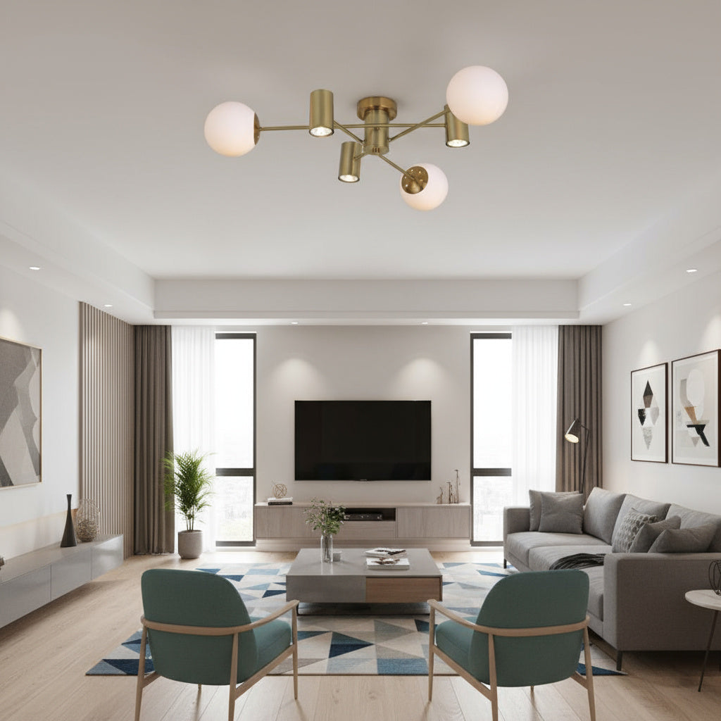 Lustra SEDA Abajur MAT cu 3 Spoturi Gold