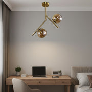 Lustra CRATO Gold Abajur Fumuriu 2xE14