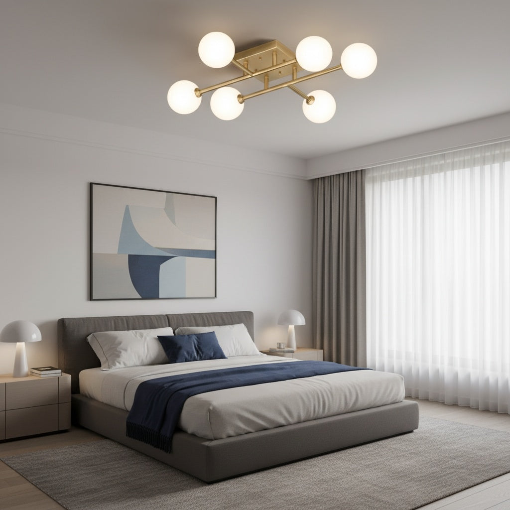 Lustra STREVA Gold Abajur MAT 6xE27