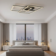 Lustra LED 3 Squares Cristal Black Echivalent 800W Telecomanda