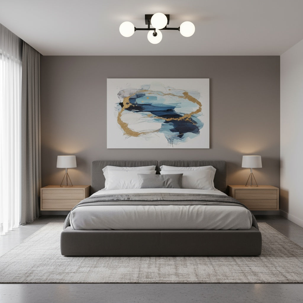 Lustra Mini STREVA Black Abajur MAT 4xE27