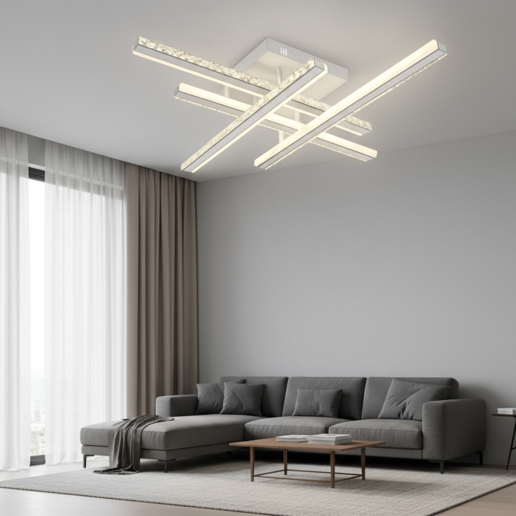 Lustra LED MEDO WHITE Lines Echivalent 700W Telecomanda