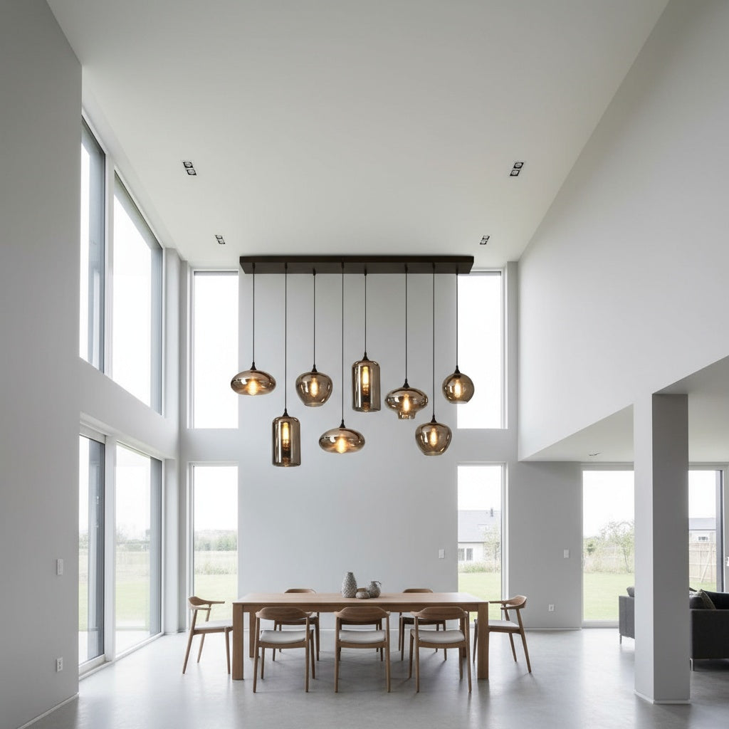 Lustra Maxi VERA Black Abajur Fumuriu 8xE27