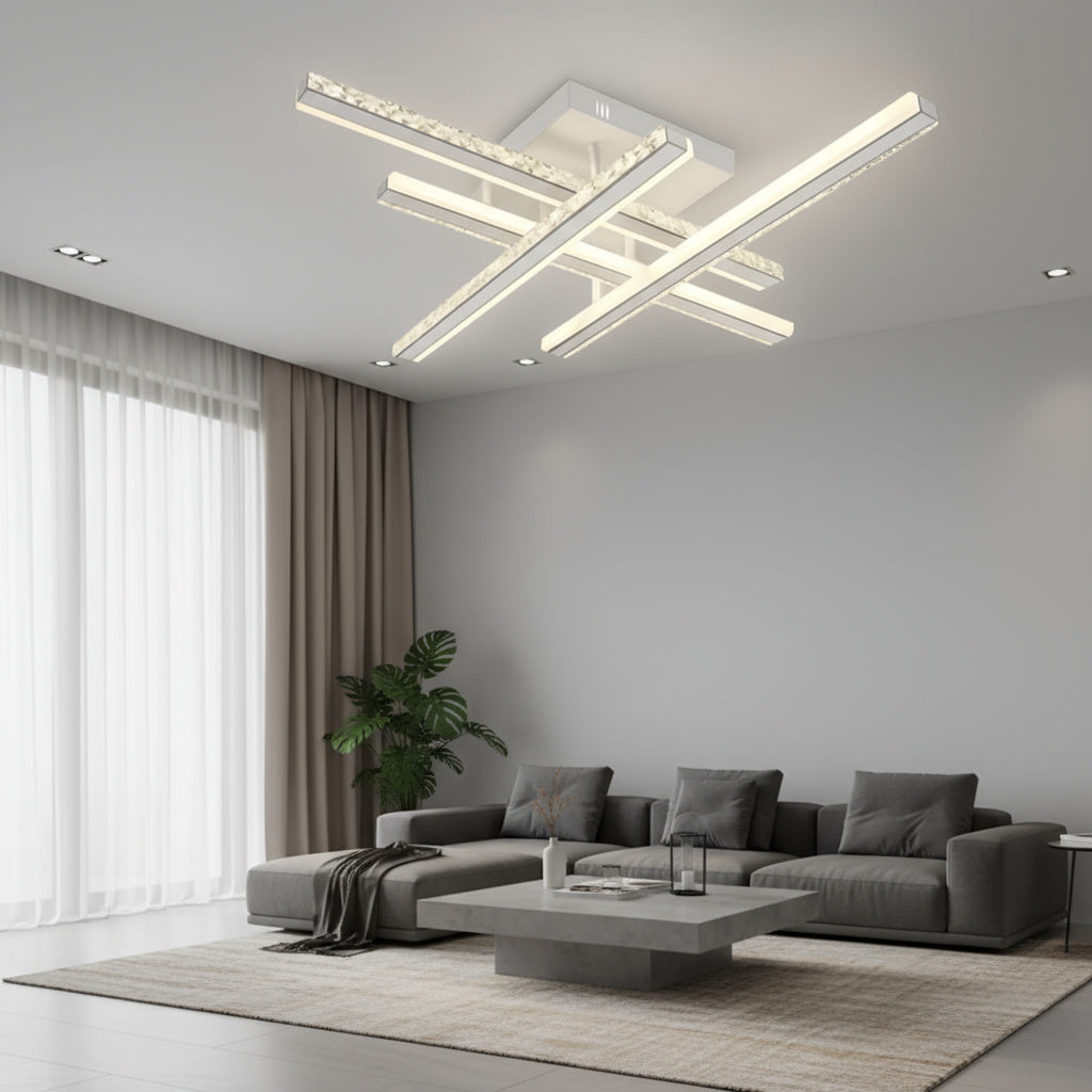 Lustra LED MEDO WHITE Lines Echivalent 700W Telecomanda