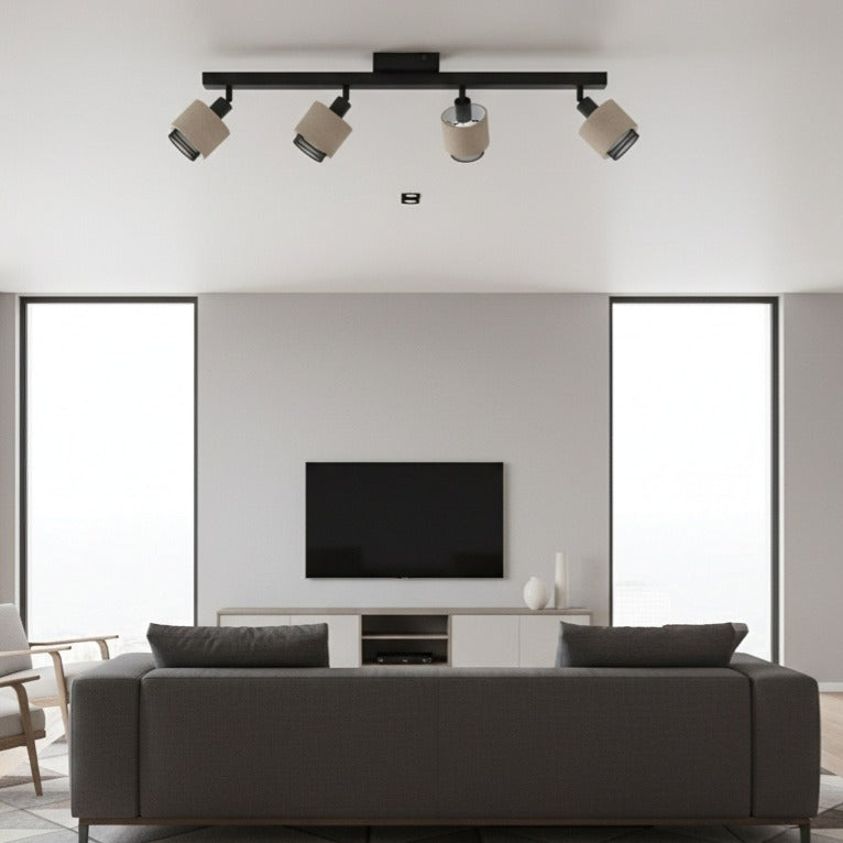 Lustra Cu 4 Spoturi Reglabile Black Natural ROSLEY 75CM