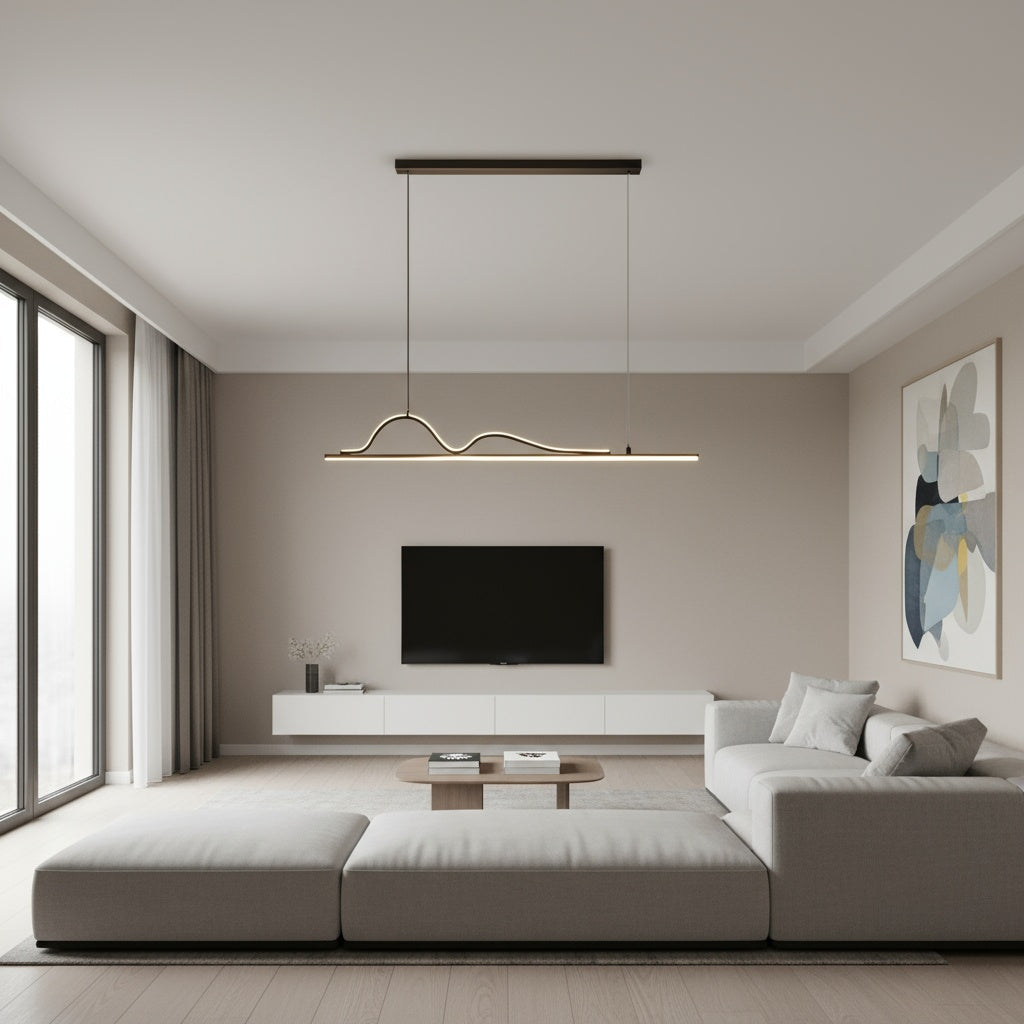 Lustra LED Snake Suspendata Black Echivalent 400W Telecomanda