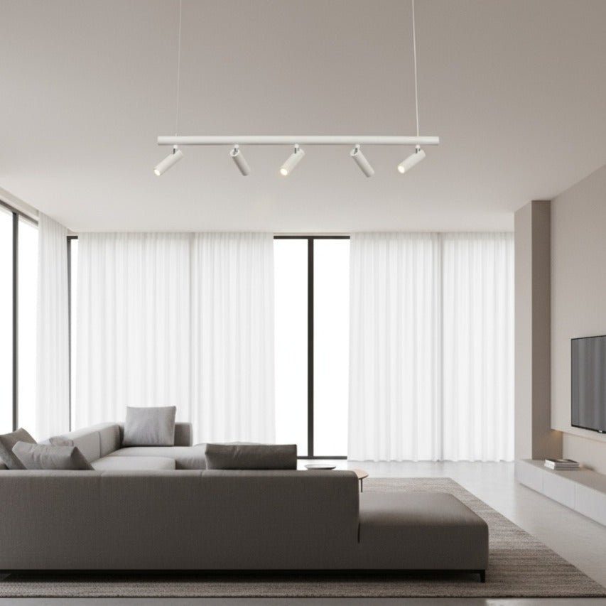 Lustra LED Suspendata cu 5 Spoturi Reglabile JERICO White