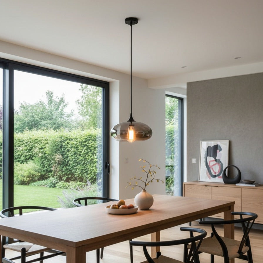 Pendul VERA 2 Black Abajur Fumuriu 1xE27