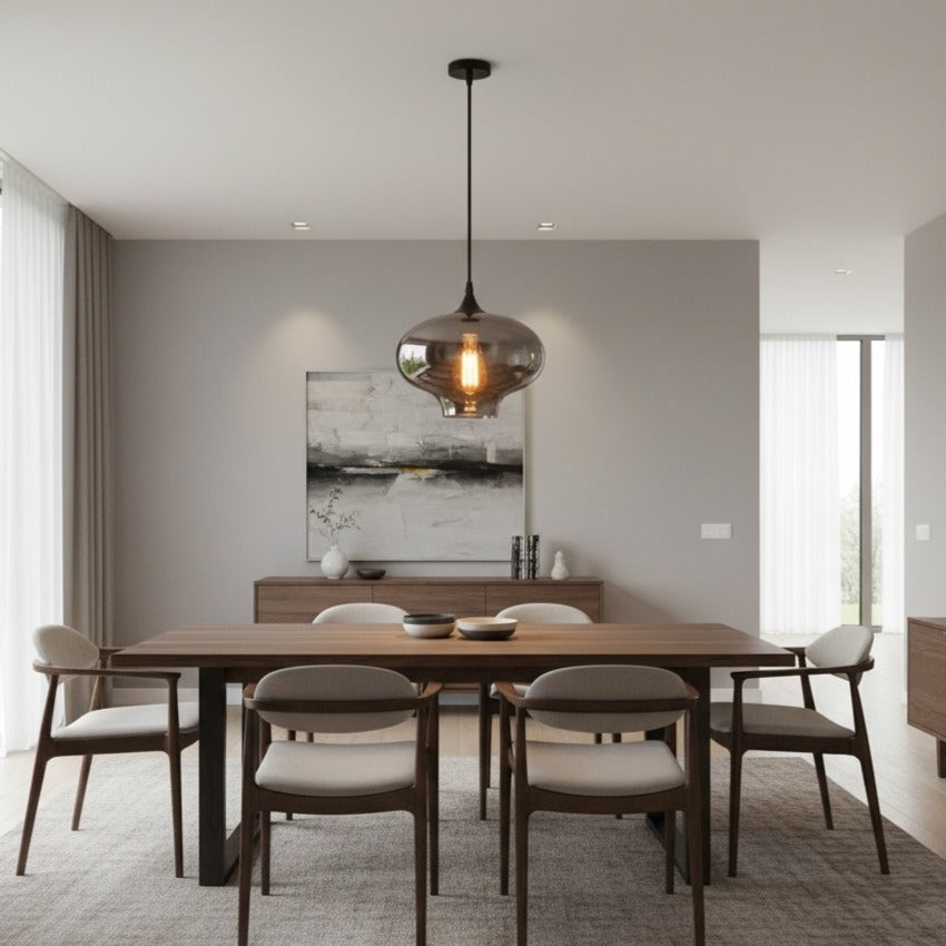 Pendul VERA 1 Black Abajur Fumuriu 1xE27