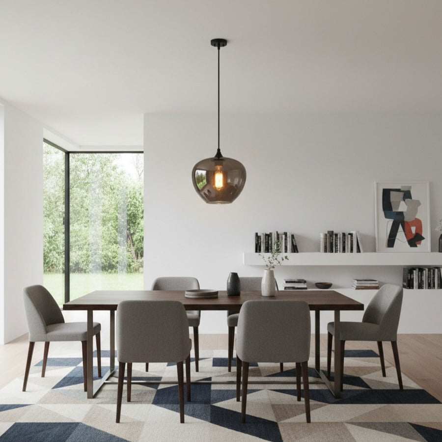 Pendul VERA 4 Black Abajur Fumuriu 1xE27