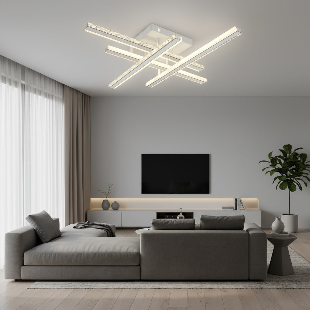 Lustra LED MEDO WHITE Lines Echivalent 700W Telecomanda