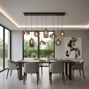 Lustra Maxi VERA Black Abajur Fumuriu 8xE27