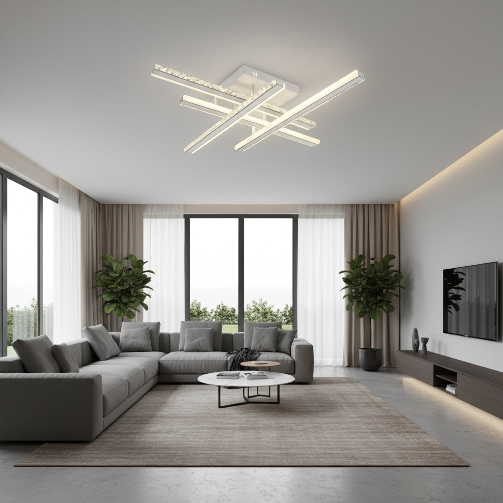 Lustra LED MEDO WHITE Lines Echivalent 700W Telecomanda