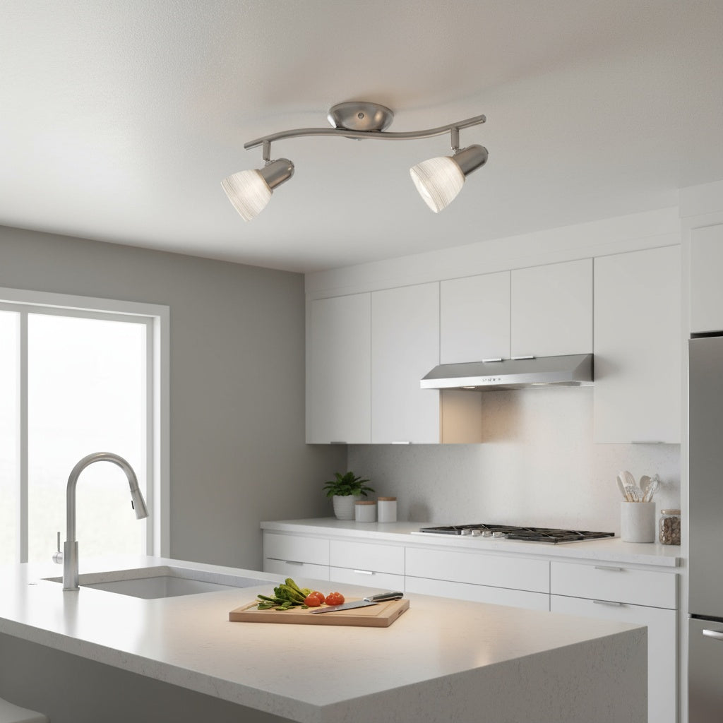 Lustra cu 2 Spoturi Reglabile DAKAR 1 Silver & White