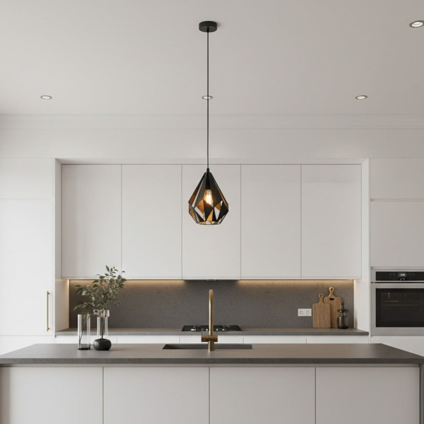 Pendul CARLTON 1 Black & Gold 1xE27 Eglo Ø21CM