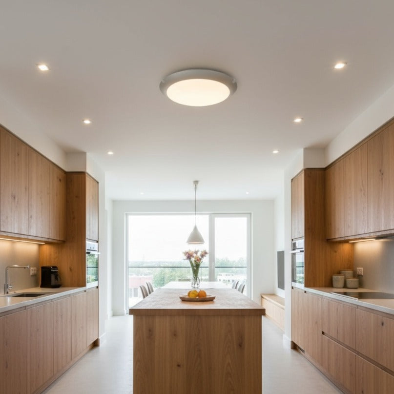 Plafoniera MARS 1 Silver & White Rotunda 25CM