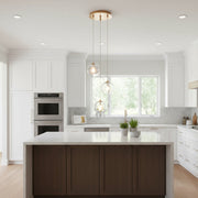 Lustra KENA Gold Abajur Transparent 3xG9