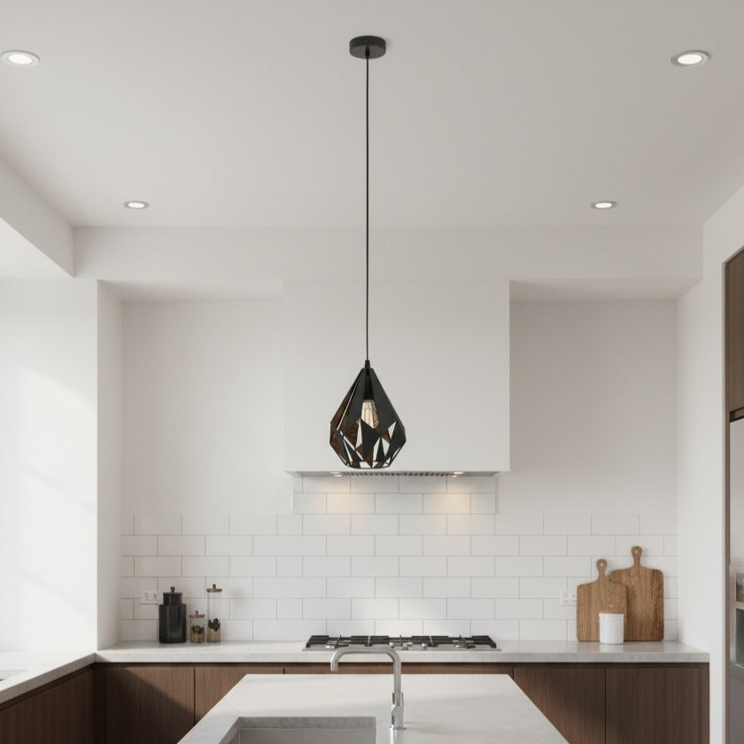 Pendul CARLTON 1 Black & Gold 1xE27 Eglo Ø21CM