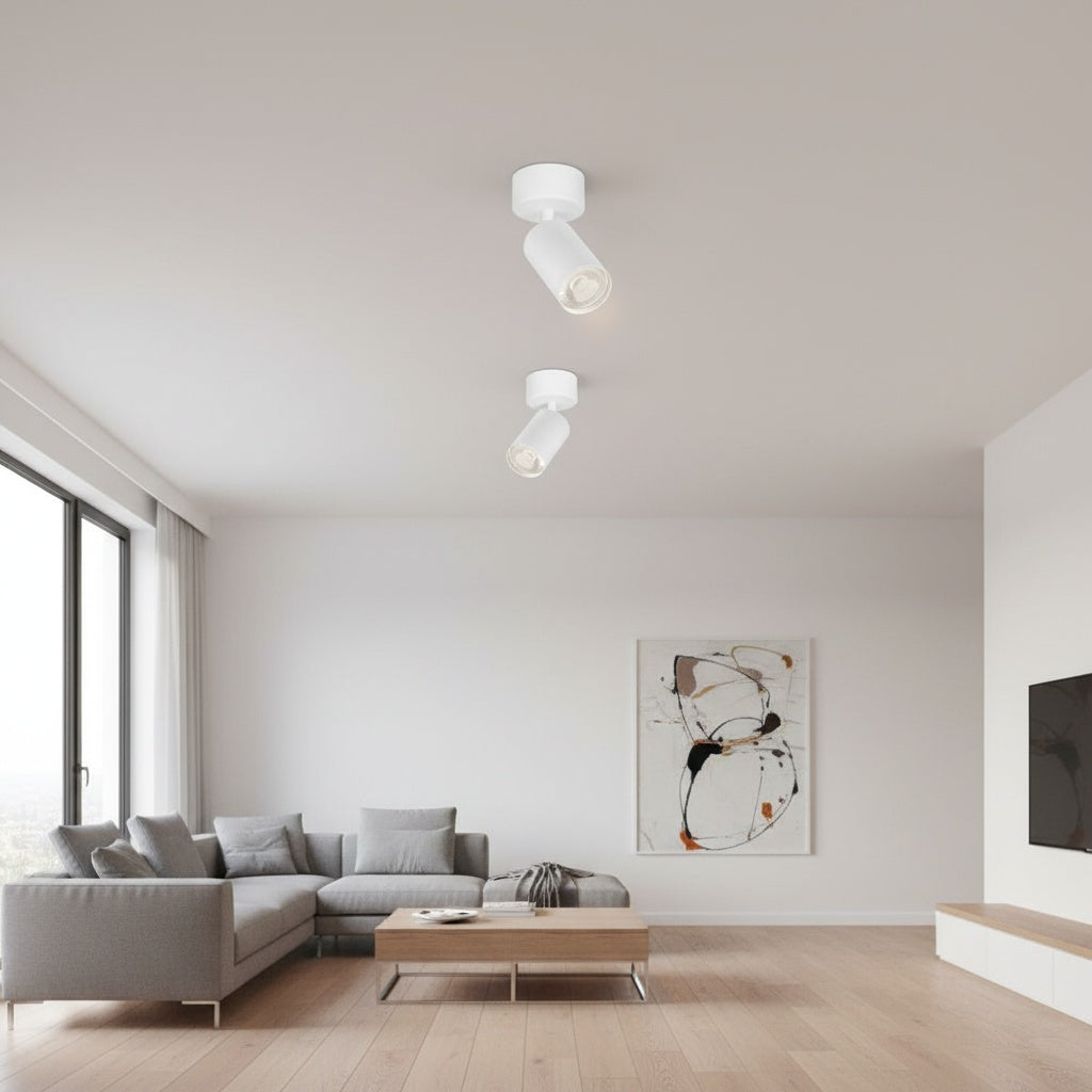 Spot Aplicat Orientabil Rotund Alb Dulie GU10 Ø60x130mm