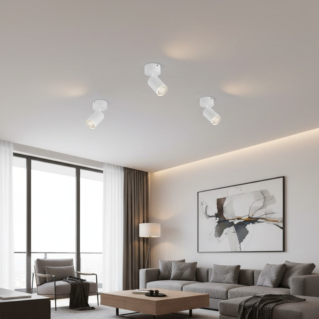 Spot Aplicat Orientabil Rotund Alb Dulie GU10 Ø60x130mm