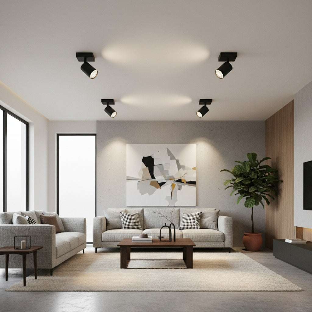 Spot Aplicat Orientabil Rotund Negru Dulie GU10 Ø55x120mm