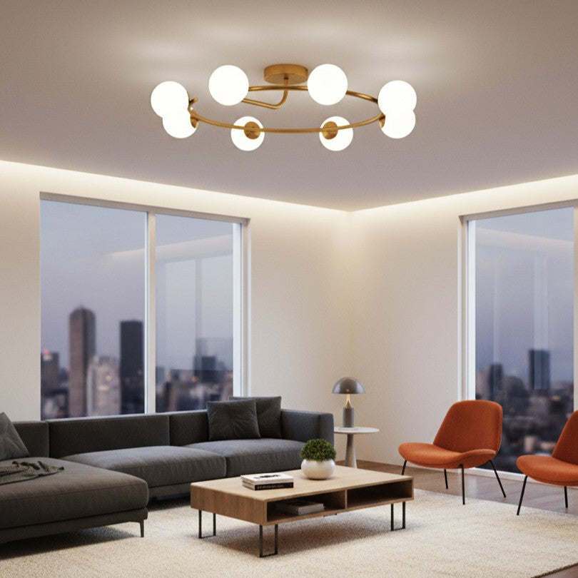 Lustra Abajur 8xE27 Gold Elegance