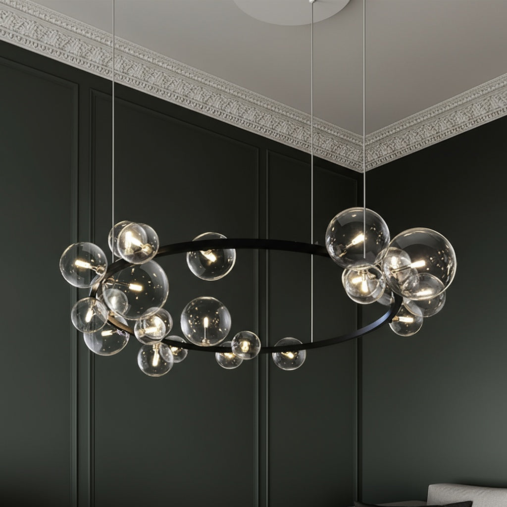 Lustra Abajur Vaya 24xG9 Black Rotunda 120cm