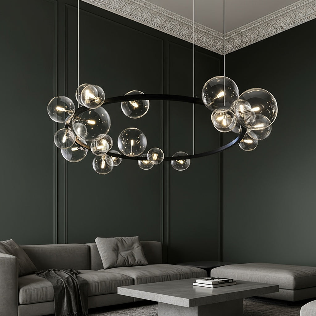 Lustra Abajur Vaya 24xG9 Black Rotunda 120cm