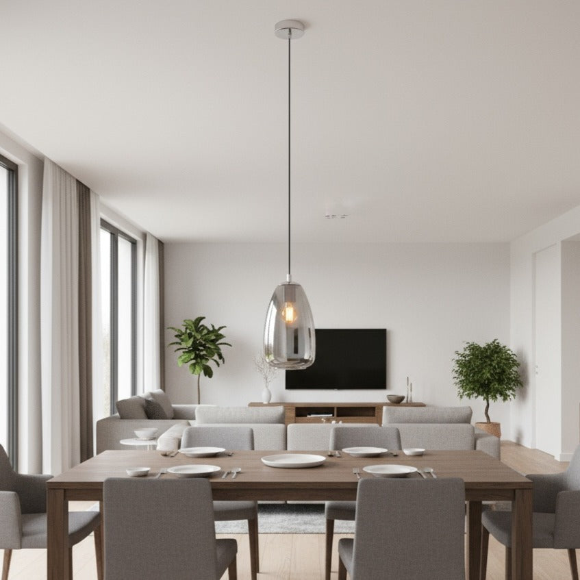 Pendul ALOBRASE Silver & Black 1xE27 Eglo Ø20CM