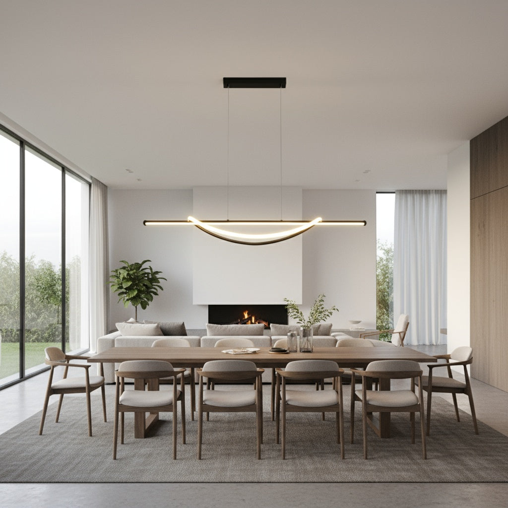 Lustra LED SIMA Suspendata Black Echivalent 500W Telecomanda