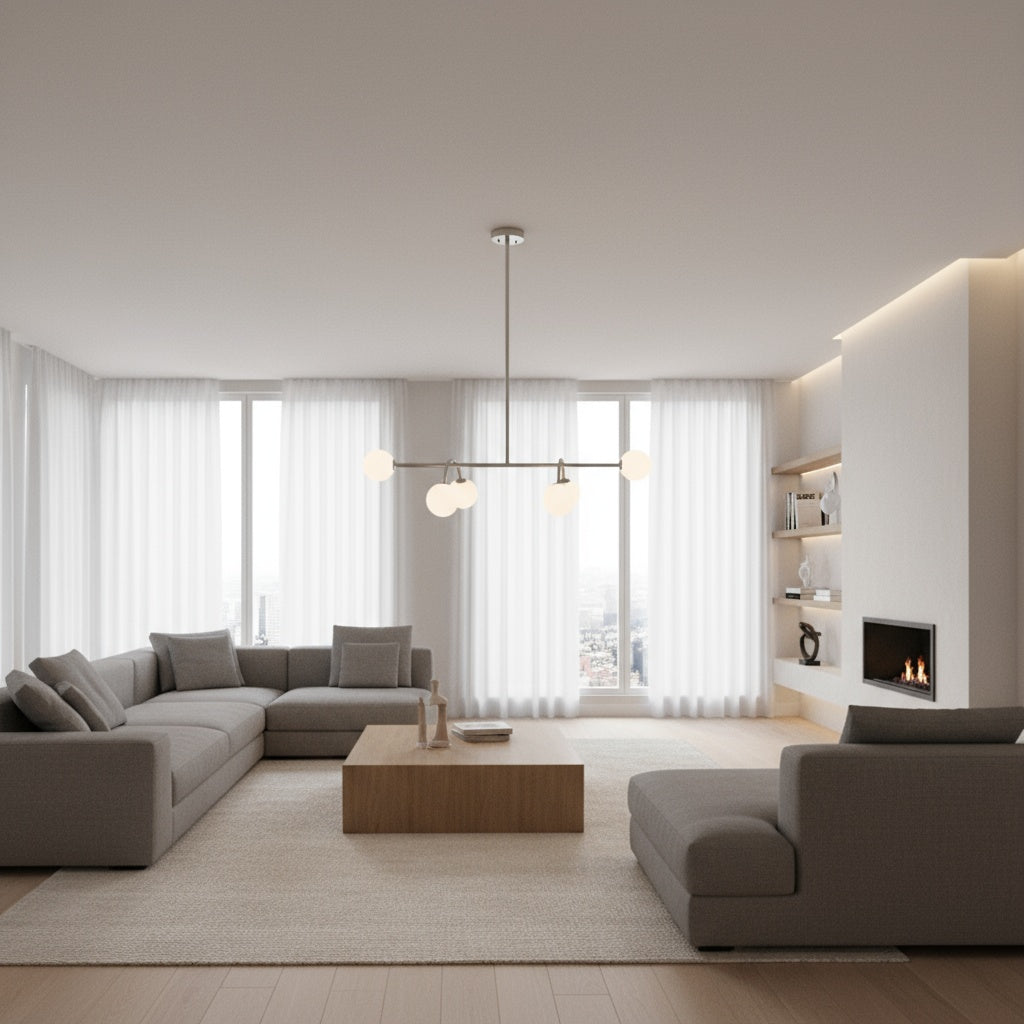 Lustra BESO Silver Abajur MAT 6XE27