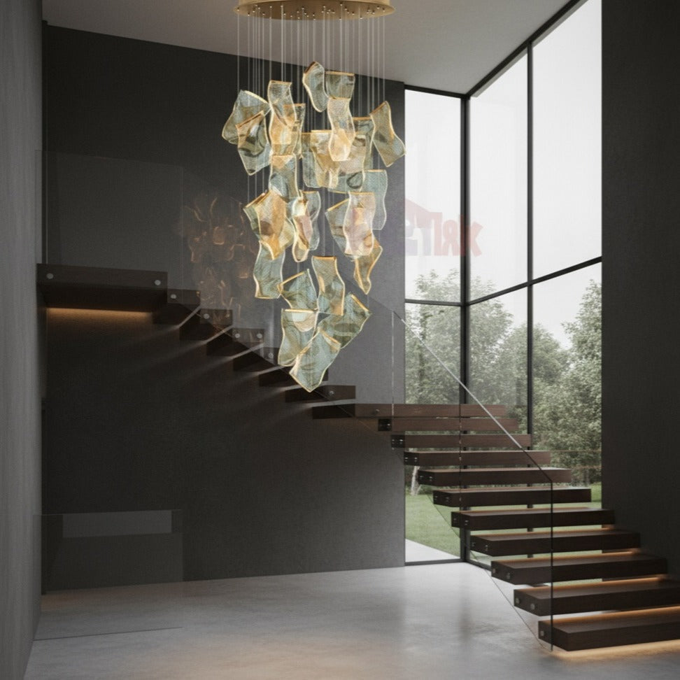 Lustra LED Luxury PAPER QUILL GOLD 25 Elemente Echivalent 500W