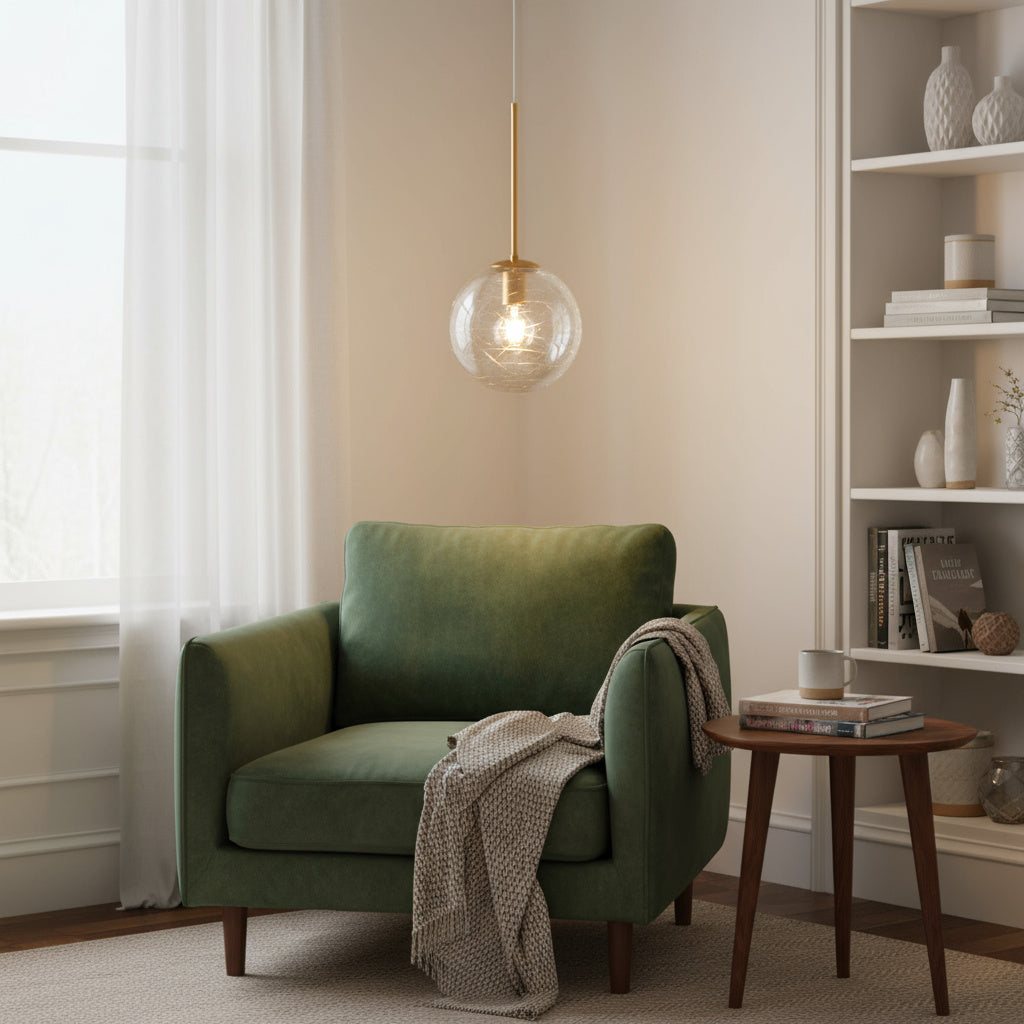 Pendul KENA Gold Abajur Transparent 1xG9