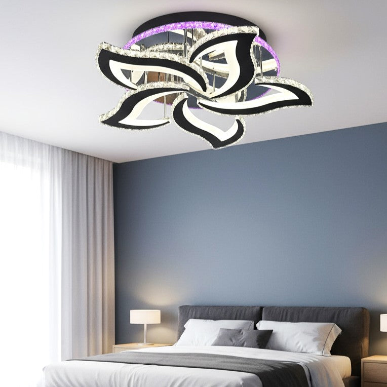 Lustra LED Camelia Cristal Chrome RGB Echivalent 600W Telecomanda Resigilat R3