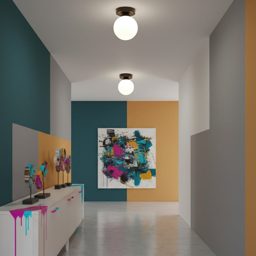 Lustra DRAL Black Abajur Mat 1xE27