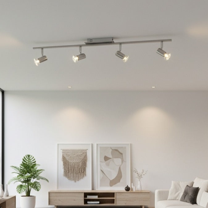 Lustra Cu 4 Spoturi Reglabile Silver ROTTELO 78CM
