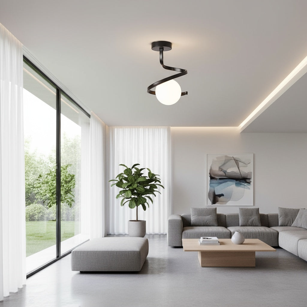 Lustra MERSA Black Abajur Mat 1xE27