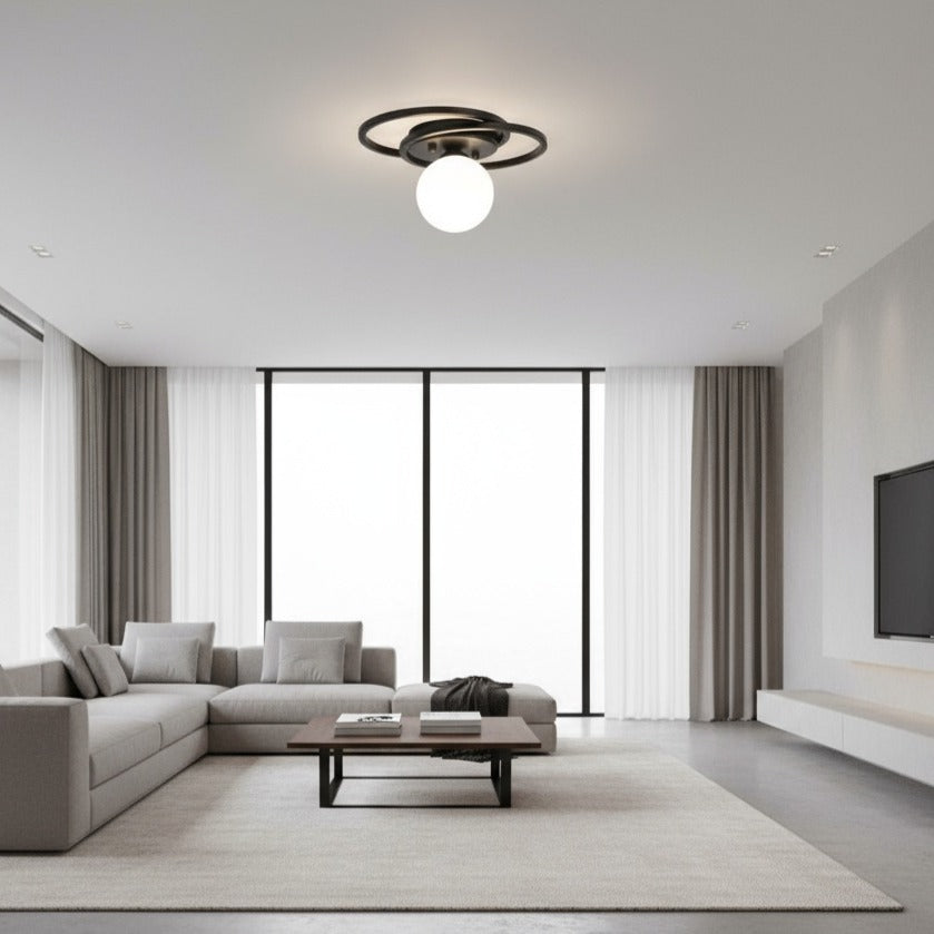 Lustra FIERA Black Abajur Mat 1xE27