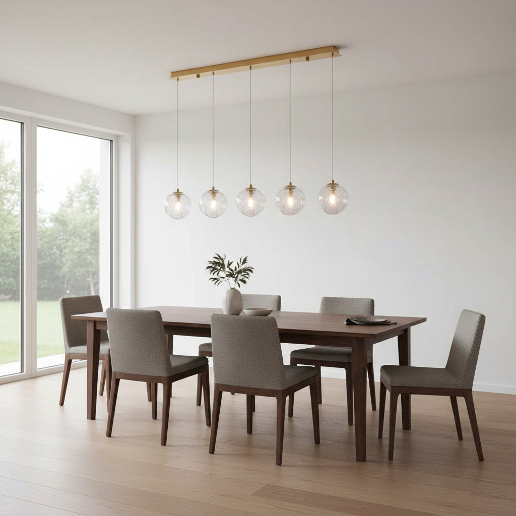 Lustra Maxi KENA Gold Abajur Transparent 5xG9