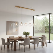 Lustra Maxi KENA Gold Abajur Transparent 5xG9