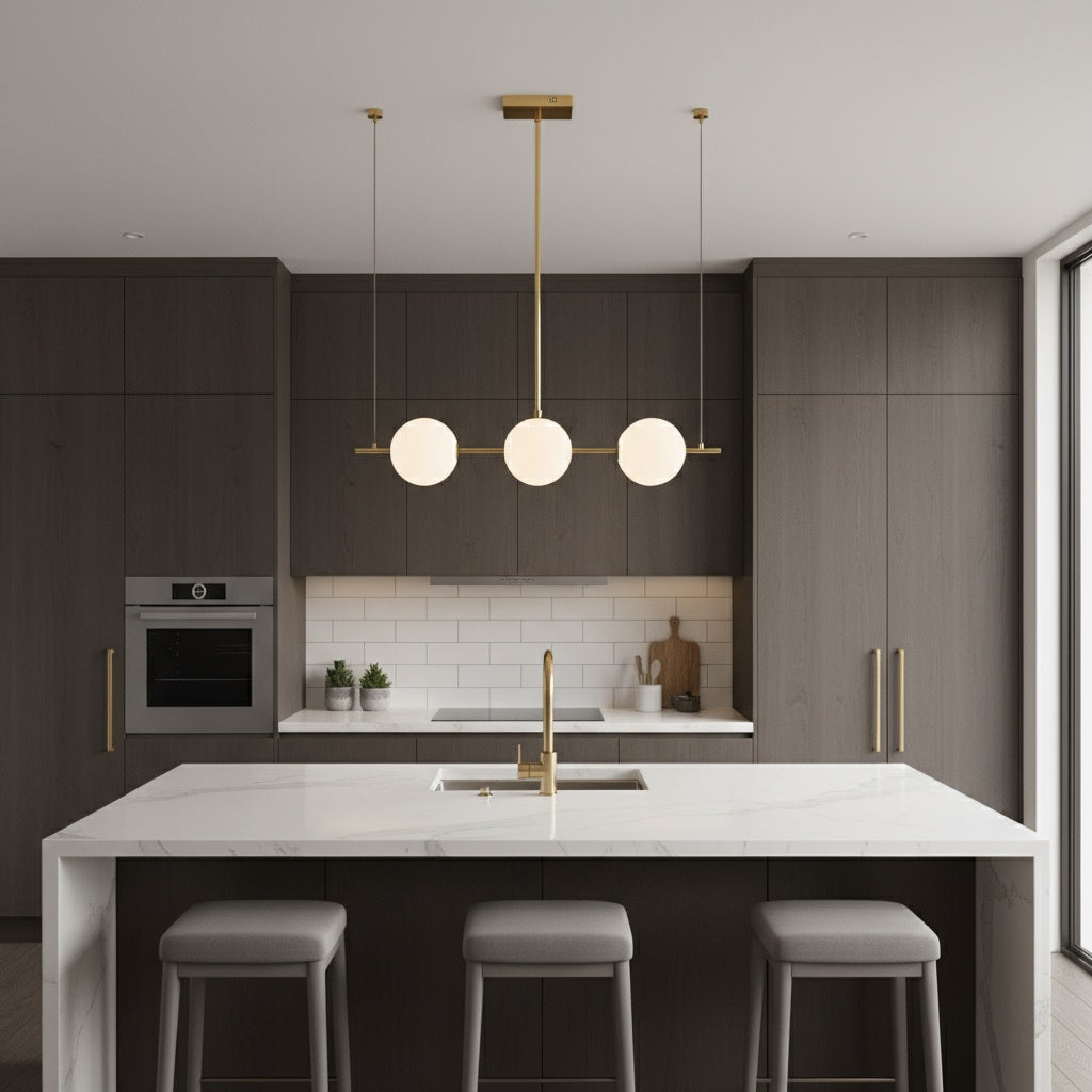 Lustra LED Suspendata KEZO Gold Echivalent 250W Telecomanda